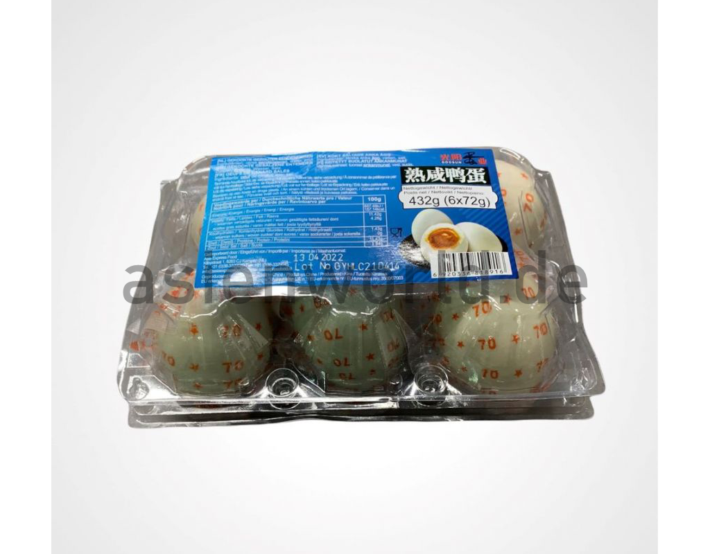 Gekochte gesalzene Enteneier – 6 × 72 g (432 g)